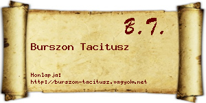 Burszon Tacitusz névjegykártya